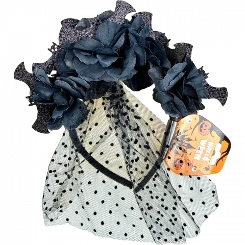 Вінок Хелловін чорн. з вуаллю арт. 6400-05 И949