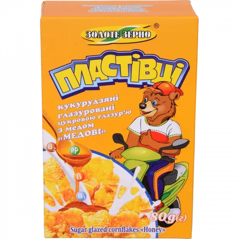 Кукурудзяні Пластівці Зол. Зерно 80 г Медові