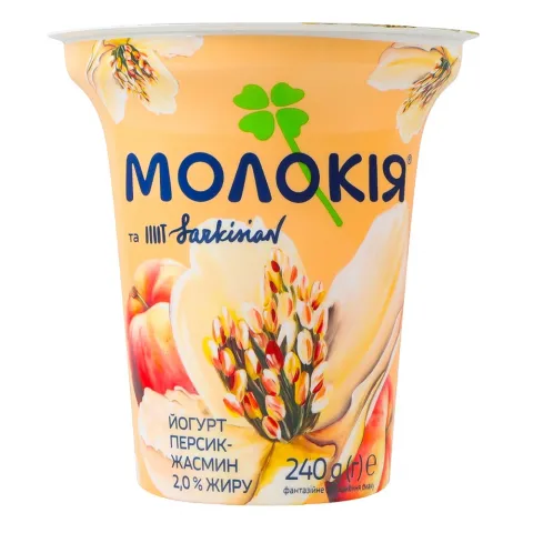 Йогурт Молокія 2 240 г стак. Персик-Жасмин