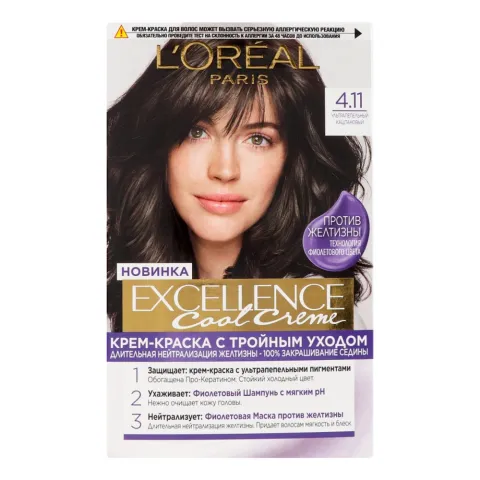 Фарба д/волосся L`Oreal Excellence Cool Creme 4.11