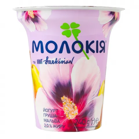 Йогурт Молокія 2 240 г стак. Груша-Мальва