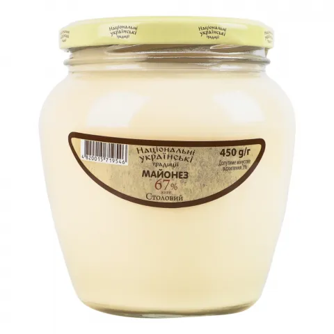 Майонез Українські традиції 460 г скл. Столовий 67