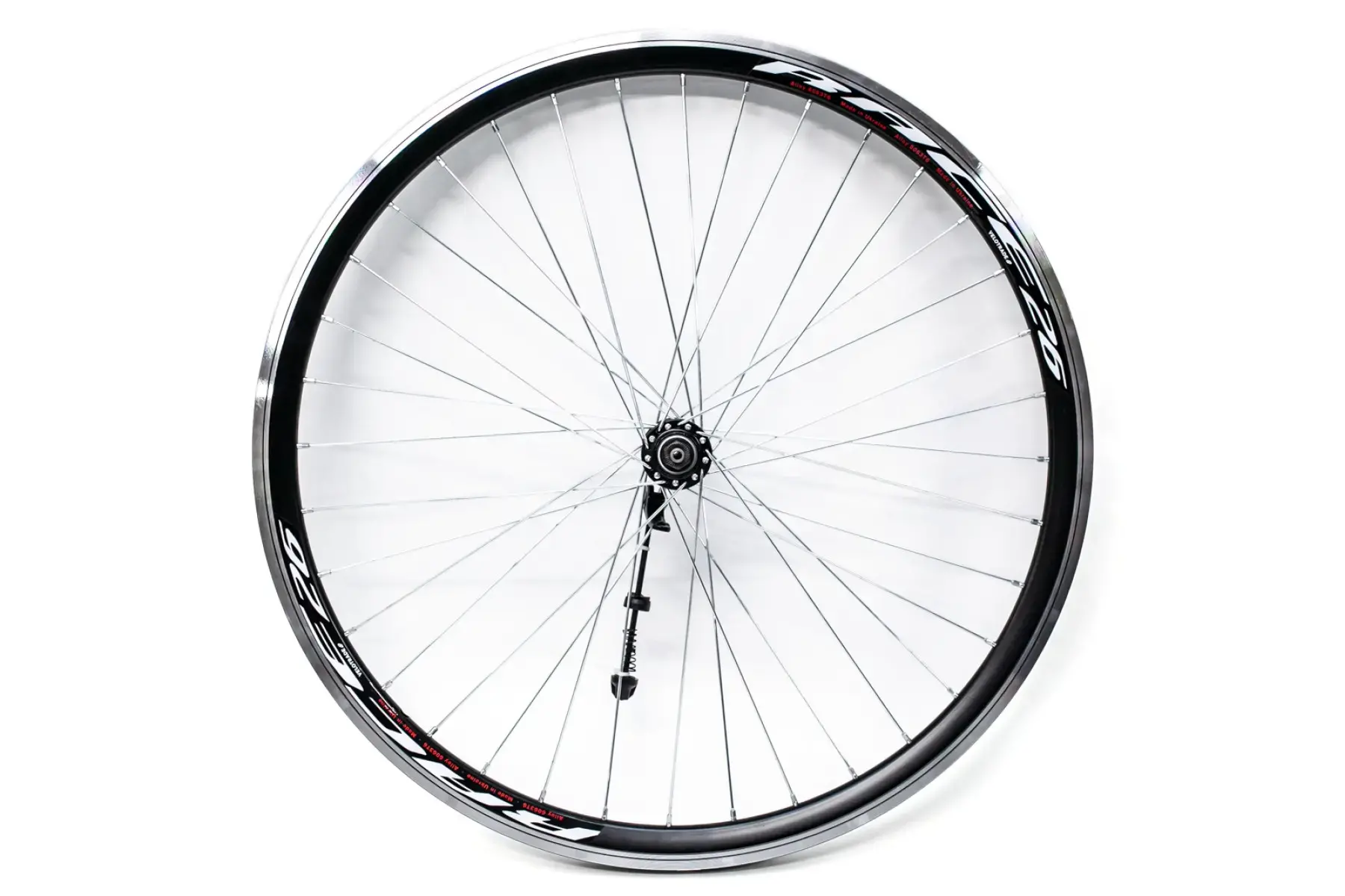 Колесо переднє 26 дюймів під обідні гальма на промах (подвійний алюмінієвий обод, 36 спиць, втулка SHUNFENG SF-A221